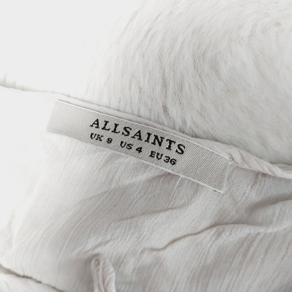 Allsaints Nevis Off White Anthropologie Tie Top Shirt Blouse P5176 - Picture 7 of 10